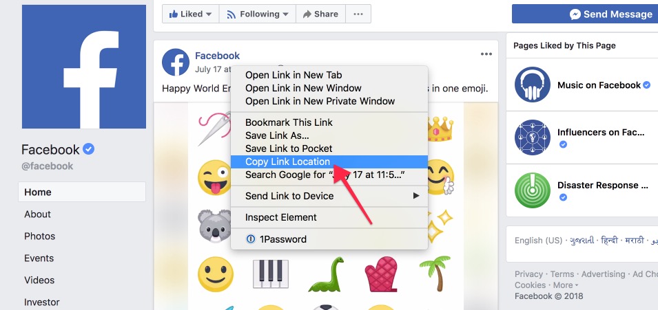 Copying Facebook Video Link